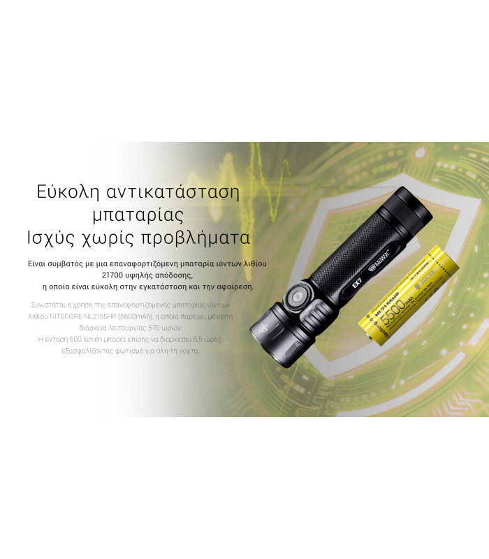 ΦΑΚΟΣ LED NITECORE EX7, 6000Lumens, 3xBeam Patterns