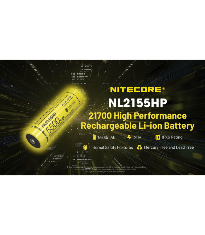 ΜΠΑΤΑΡΙΑ NITECORE 21700 / 5500mAh (τιμή τεμαχίου), NL2155HP