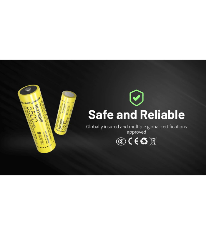 ΜΠΑΤΑΡΙΑ NITECORE 21700 / 5500mAh (τιμή τεμαχίου), NL2155HP