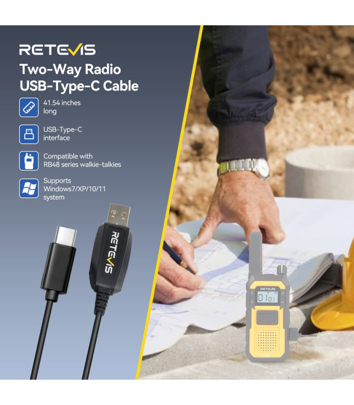 Καλώδιο RETEVIS USB, PC48 για προγραμματισμό πομποδεκτών RB648P