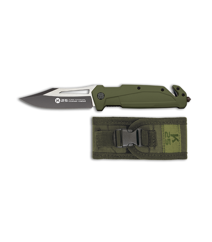 ΣΟΥΓΙΑΣ K25 pocket knife. Green rubber grip, blade size 9.30cm, 18998