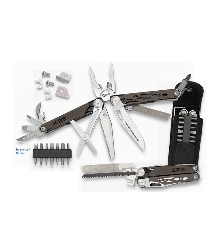 ΠΟΛΥΕΡΓΑΛΕΙΟ K25, titanium grip pliers.14 interc. tips