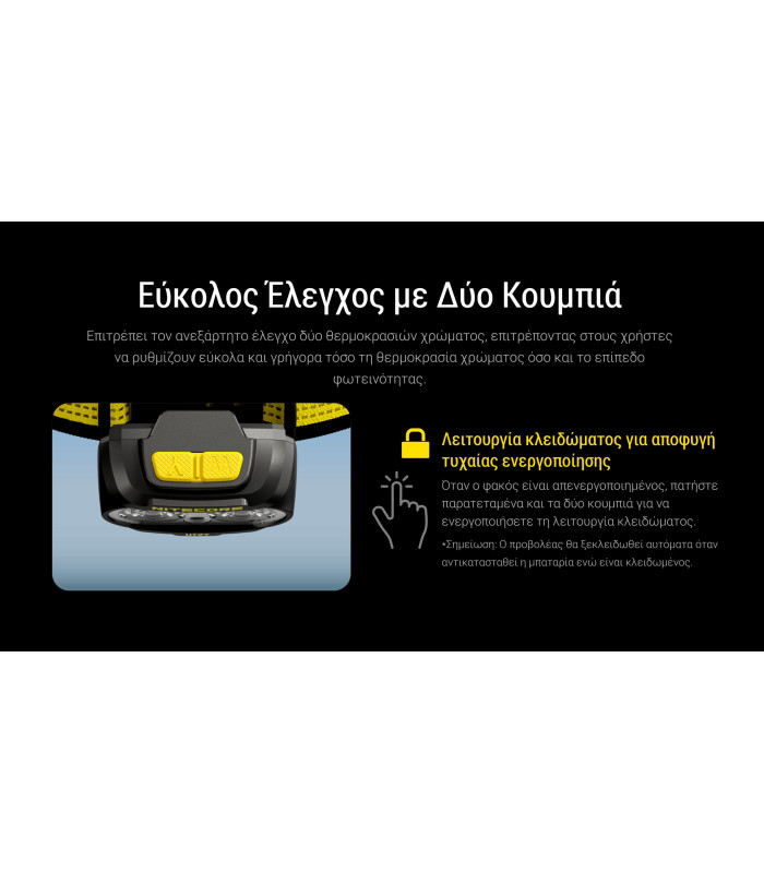 ΦΑΚΟΣ LED NITECORE HEADLAMP UT27 Pro 800Lumens + 2x HBL1500Lion Battery, Black