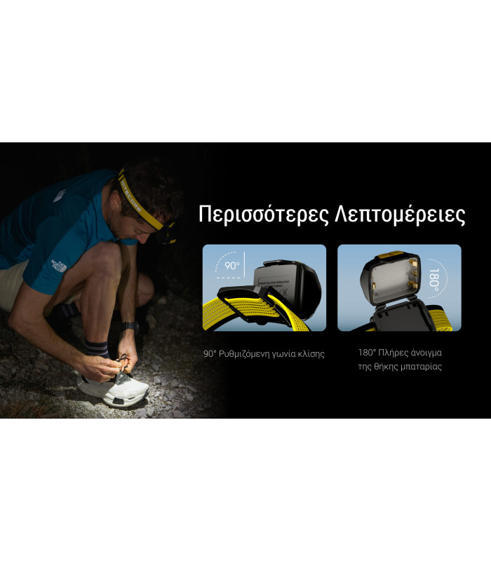 ΦΑΚΟΣ LED NITECORE HEADLAMP UT27 Pro 800Lumens + 2x HBL1500Lion Battery, Black