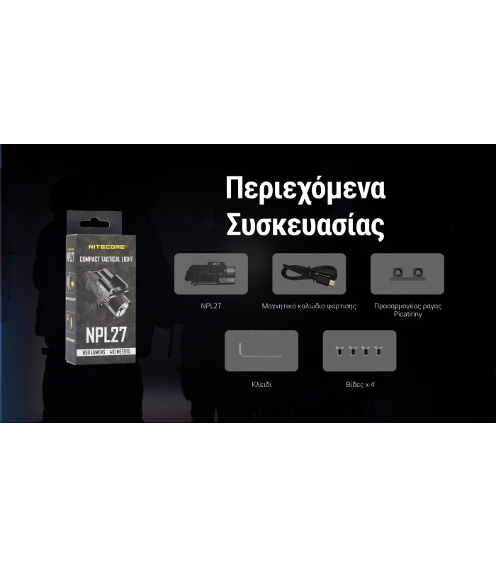 ΦΑΚΟΣ LED NITECORE NPL27, 650lumens