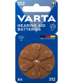 ΜΠΑΤΑΡΙΑ VARTA Aid 312 BL6- Ακουστικών 6άδα, Made in Germany