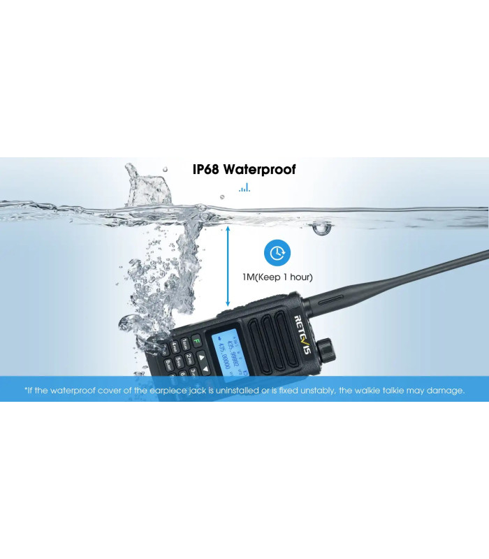 ΠΟΜΠΟΔΕΚΤΗΣ RETEVIS RA89,VHF/UHF, 10W, IP68 Waterproof (EU Ver.)