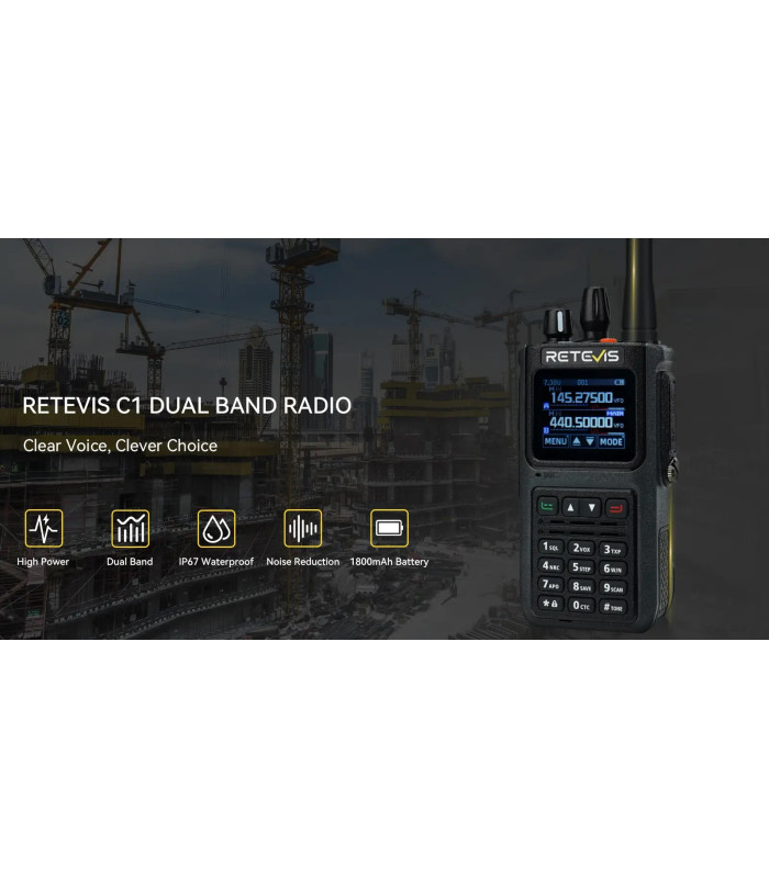 ΠΟΜΠΟΔΕΚΤΗΣ RETEVIS C1, VHF/UHF, Αδιάβροχος 5W