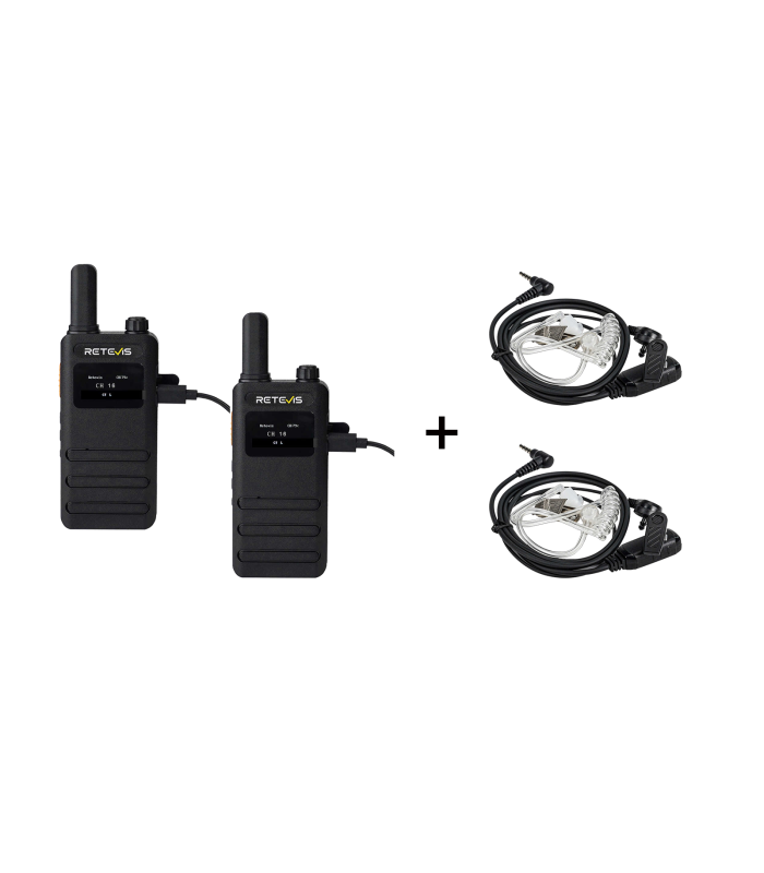 ΠΟΜΠΟΔΕΚΤΗΣ RETEVIS B63S, PMR16 + 2x G-Hook earpiece C9250A , Transparent