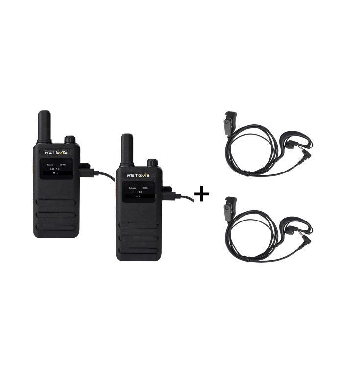 ΠΟΜΠΟΔΕΚΤΗΣ RETEVIS B63S, PMR16 + 2x G-Hook earpiece C9239A , Black