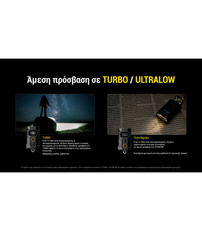 ΦΑΚΟΣ LED NITECORE TINI 3, Black