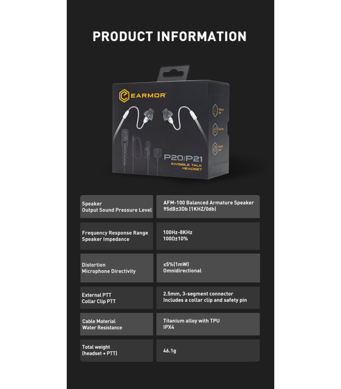 Ακουστικό-Μικρόφωνο EARMOR P21, Kenwood