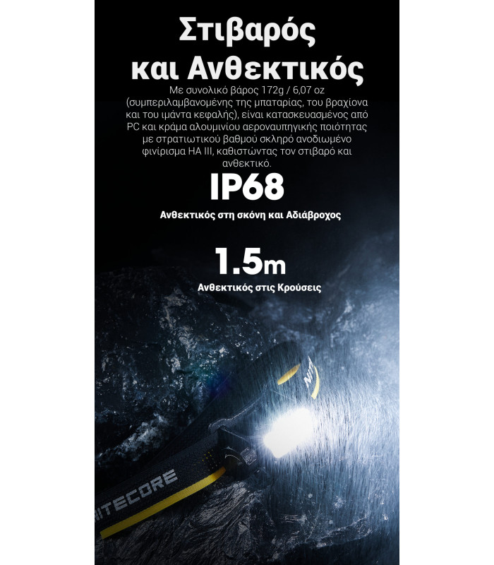 ΦΑΚΟΣ LED NITECORE HEADLAMP HC70 UHE, 1600 Lumens