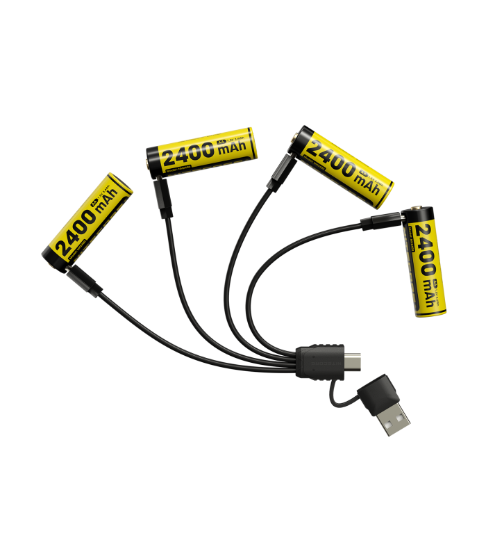 ΜΠΑΤΑΡΙΑ NITECORE Rechargable ΑΑ2400 1.5v Χ4 + Καλώδιο φόρτισης, NH2400