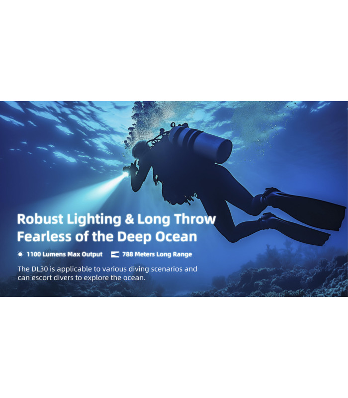 ΦΑΚΟΣ LED NITECORE DIVING LIGHT, DL30, 1100Lumens, IP68-100m Submersible