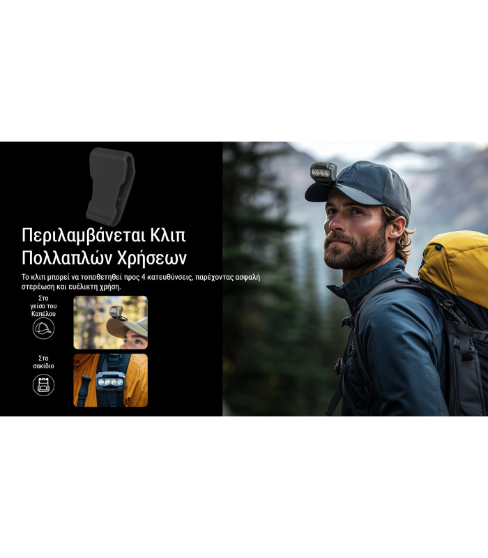 ΦΑΚΟΣ LED NITECORE HEADLAMP HA23 UHE, Black