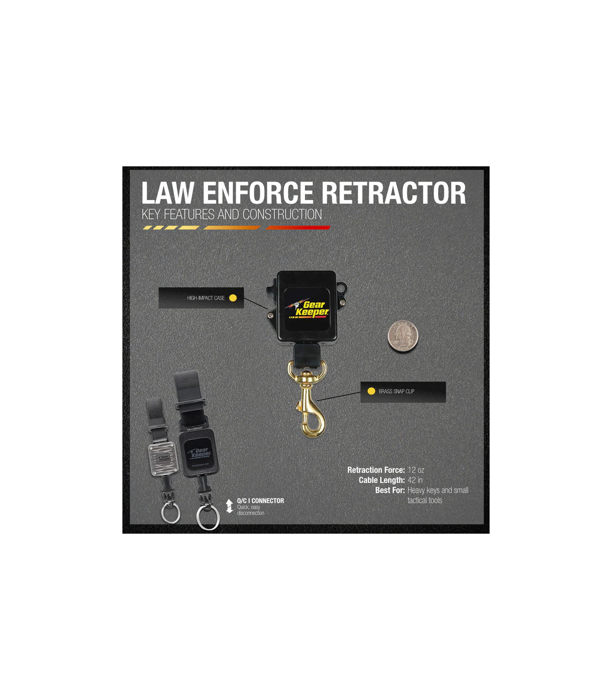 Gear Keeper Retractable Sidearm Tether Low Force MOLLE Mount | Sabotage Oddal