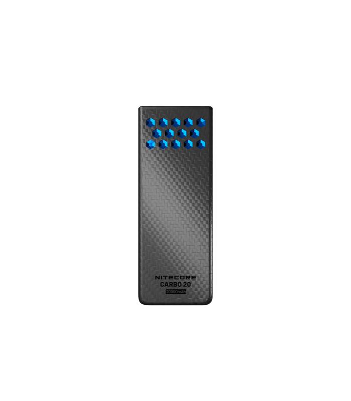 POWER BANK NITECORE CARBO 20, Carbon Fiber, Fast Charge, 65W MAX, BLUE