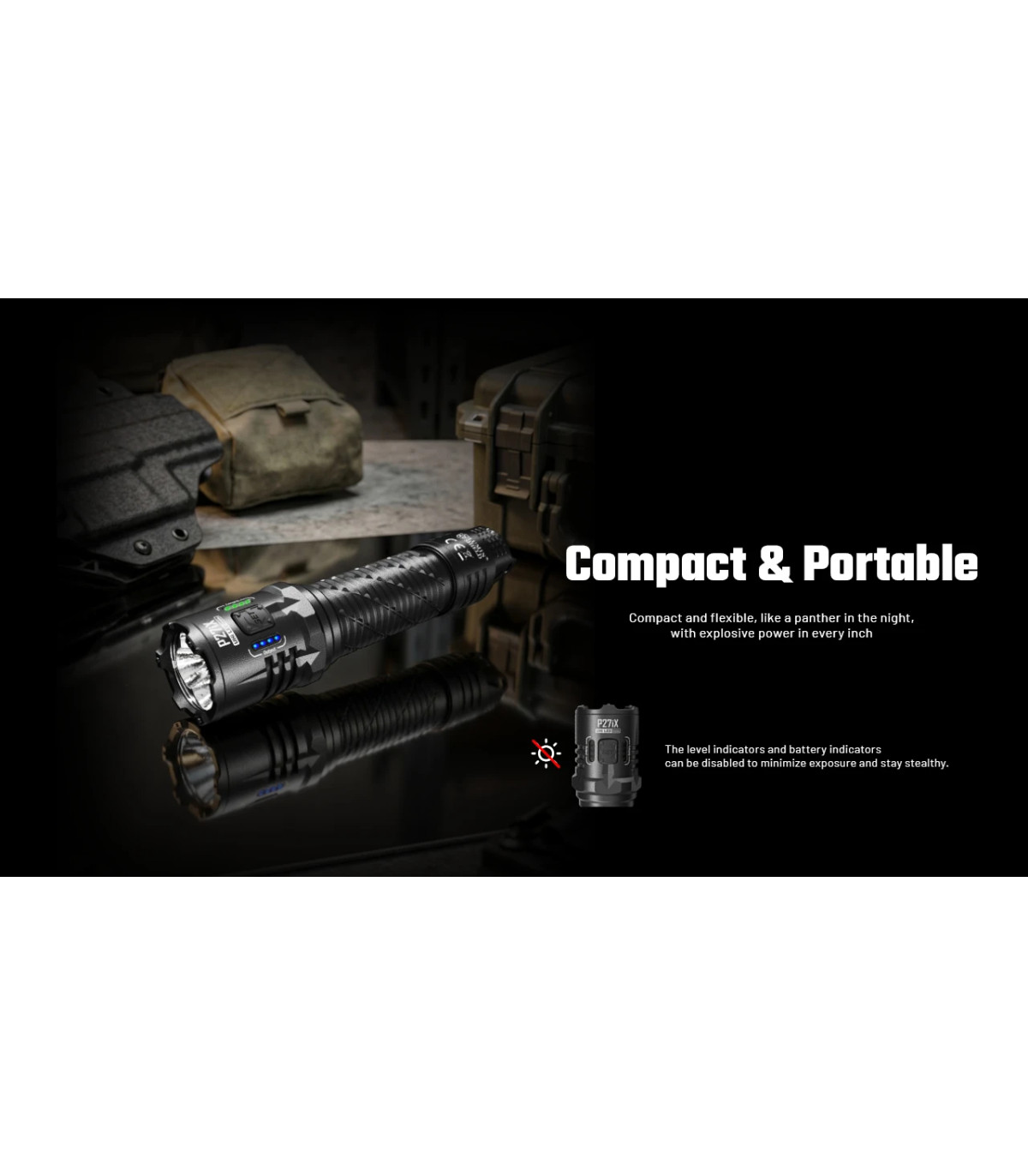ΦΑΚΟΣ LED NITECORE PRECISE P27ix, Tactical Lumin Sield, Strobe ready, 5000lm