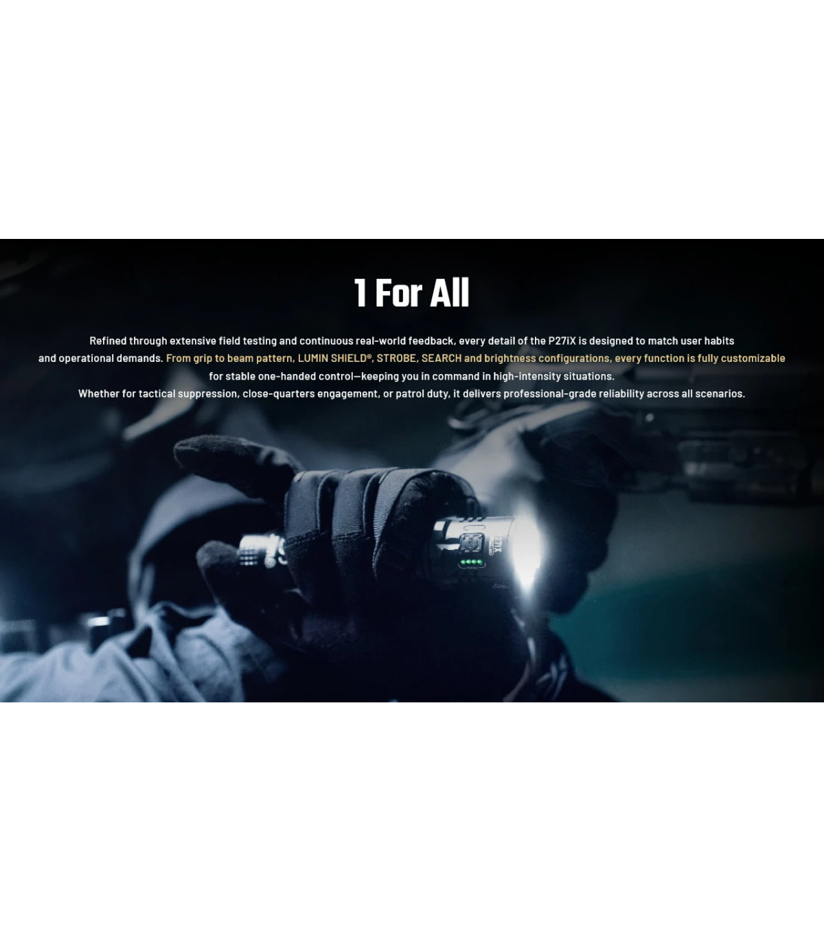 ΦΑΚΟΣ LED NITECORE PRECISE P27ix, Tactical Lumin Sield, Strobe ready, 5000lm