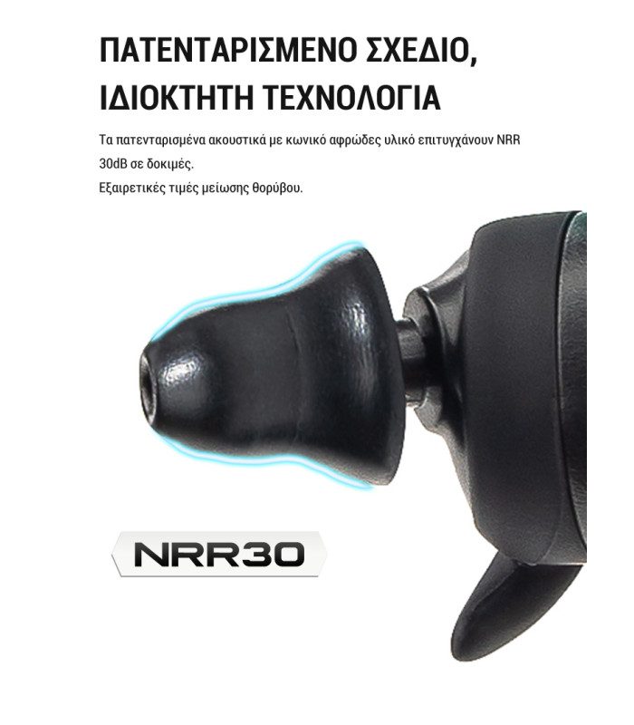 Ωτοασπίδες Ηλεκτρονικές EARMOR M20T PRO-BK, Bluetooth