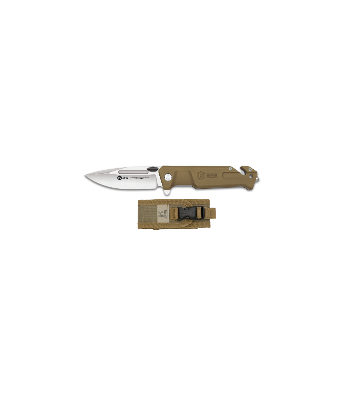 ΣΟΥΓΙΑΣ K25 penknife. TAN sation rubber. Bl.9cm, 25238