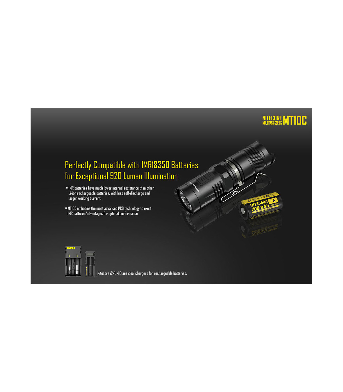 ΦΑΚΟΣ LED NITECORE MULTI TASK MT10C+LMA1+IMR18350A