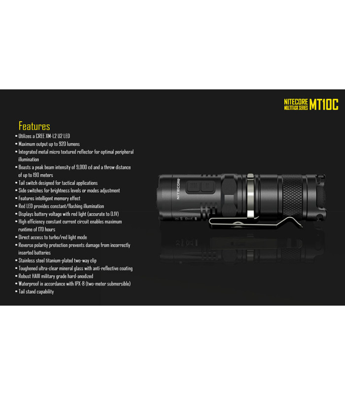 ΦΑΚΟΣ LED NITECORE MULTI TASK MT10C+LMA1+IMR18350A