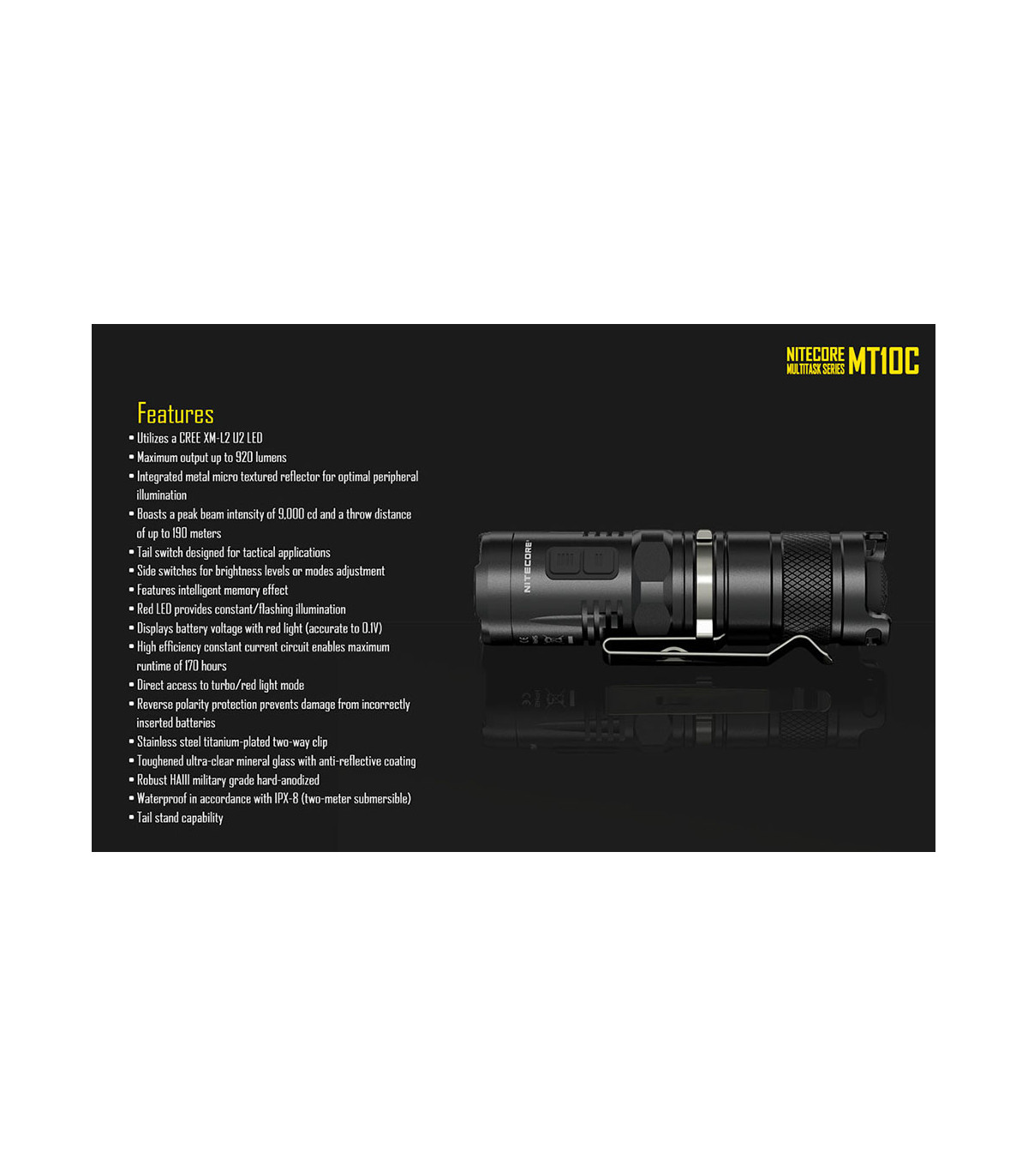 ΦΑΚΟΣ LED NITECORE MULTI TASK MT10C+LMA1+IMR18350A
