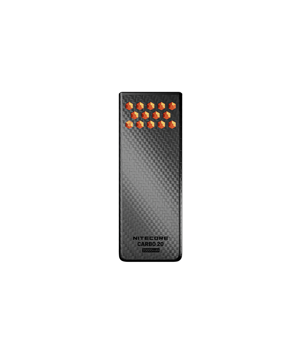 POWER BANK NITECORE CARBO 20, Carbon Fiber, Fast Charge, 65W MAX, ORANGE