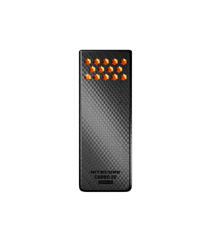 POWER BANK NITECORE CARBO 20, Carbon Fiber, Fast Charge, 65W MAX, ORANGE