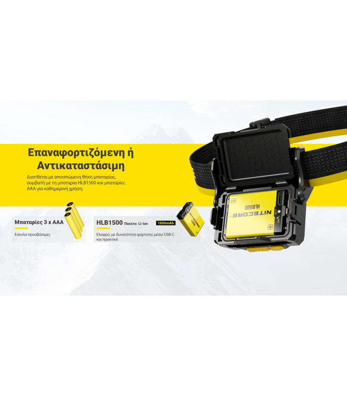 ΦΑΚΟΣ LED NITECORE HEADLAMP HA29 UHE, 1200 lumens with HLB2500