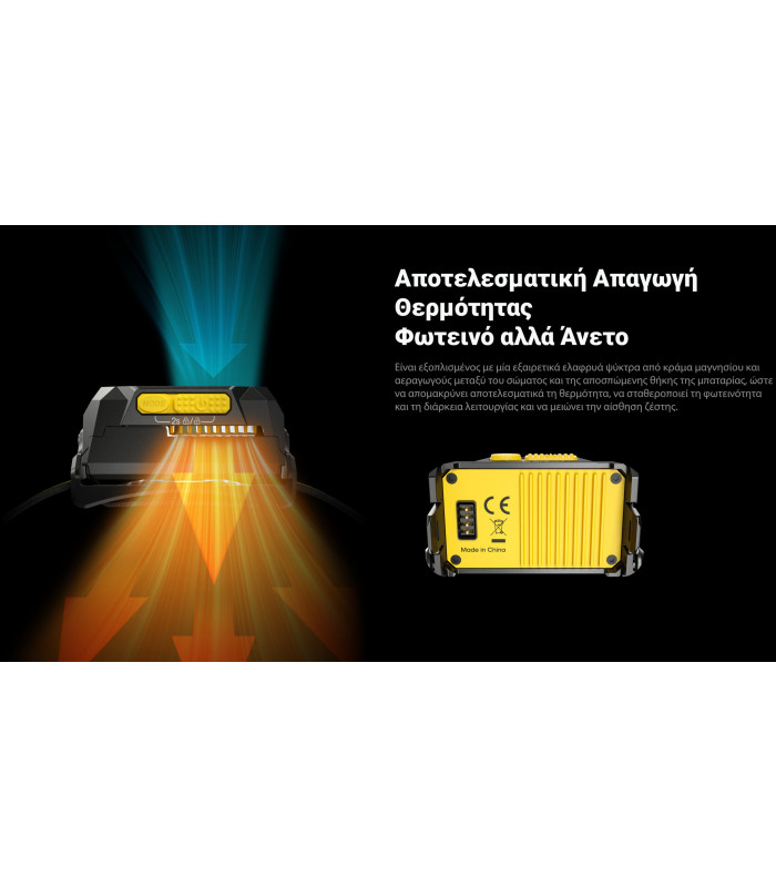 ΦΑΚΟΣ LED NITECORE HEADLAMP HA29 UHE, 1200 lumens with HLB2500