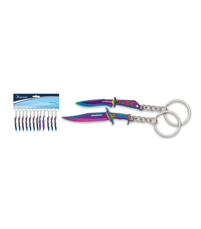 ΜΠΡΕΛΟΚ Albainox Rainbow assorted knife key-rings, 16245