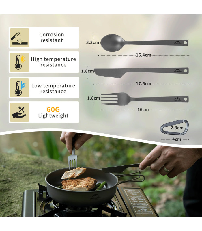 Naturehike Nobu Cutlery Set Titanium Camping | Sabotage Oddal