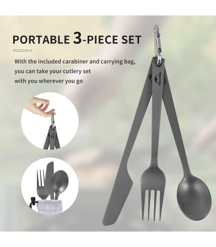 Σετ Μαχαιροπίρουνα Naturehike Noby Cutlery Set Titanium Camping | Sabotage Oddal