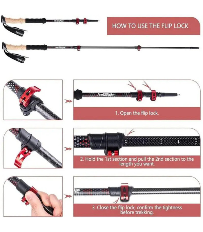 Naturehike Tara Carbon Fiber Trekking Poles | Sabotage Oddal