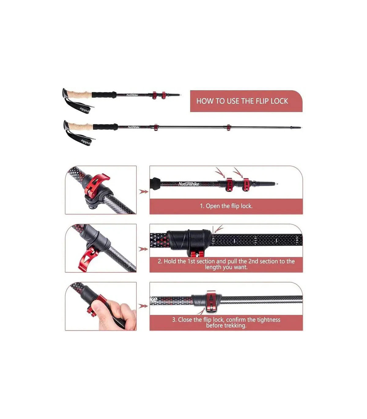 Naturehike Tara Carbon Fiber Trekking Poles | Sabotage Oddal