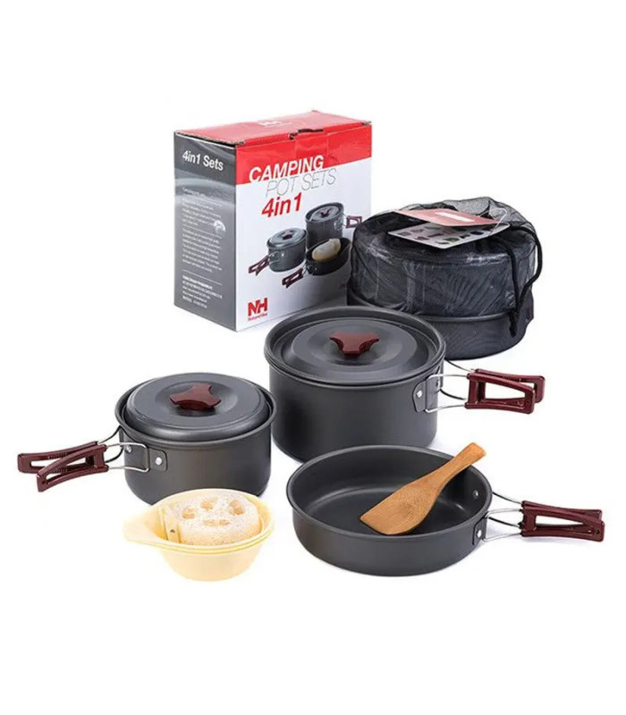 Naturehike Flay Camping Cookware Set 4 in 1 | Sabotage Oddal