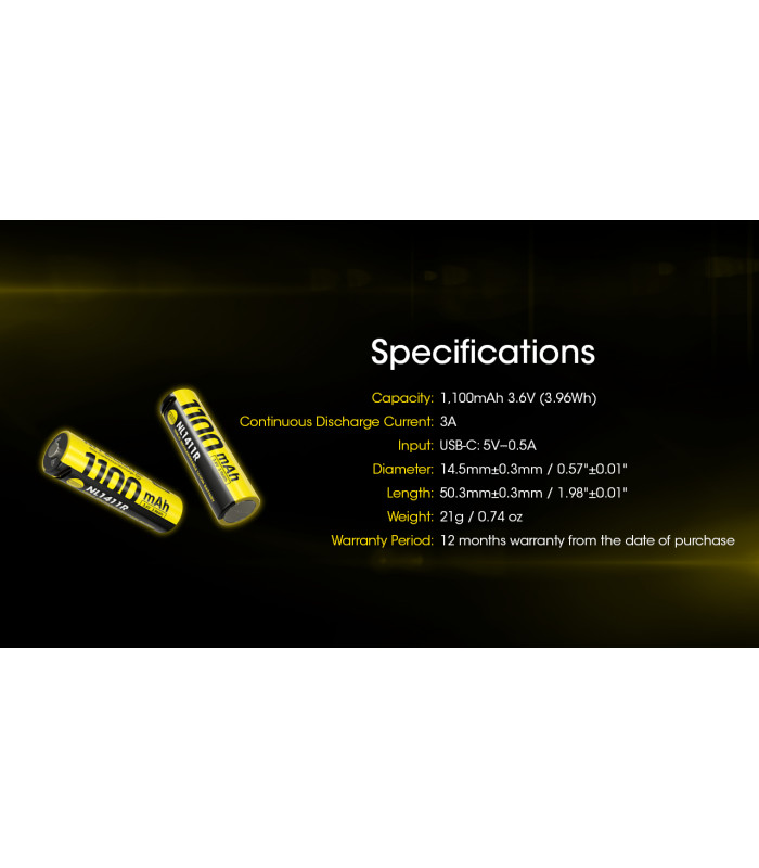 ΜΠΑΤΑΡΙΑ NITECORE NL1411R , 1100mAh
