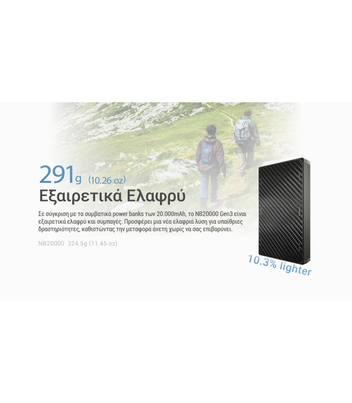 POWER BANK NITECORE NB20000 GEN3 Carbon Fiber