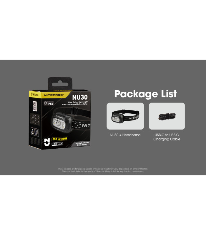 ΦΑΚΟΣ LED NITECORE HEADLAMP NU30 New, Black
