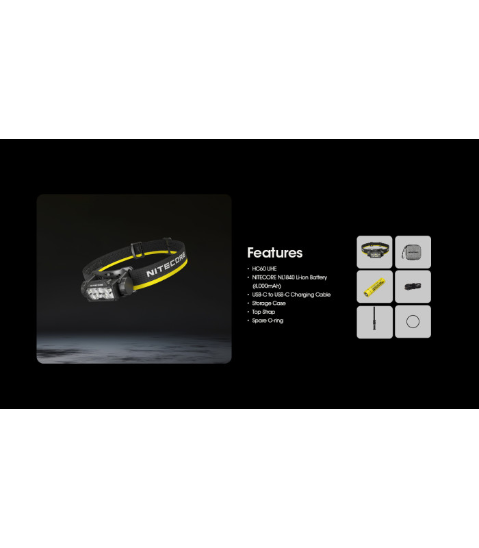 ΦΑΚΟΣ LED NITECORE HEADLAMP HC60 UHE, 1600 Lumens