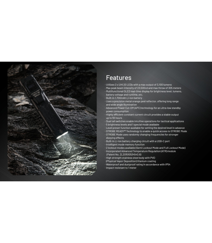 ΦΑΚΟΣ LED NITECORE EDC27UHI, 3100Lumens