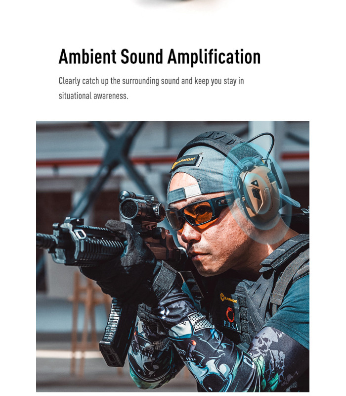 Ωτοασπίδες Ηλεκτρονικές EARMOR M300T-BK, Μαύρη