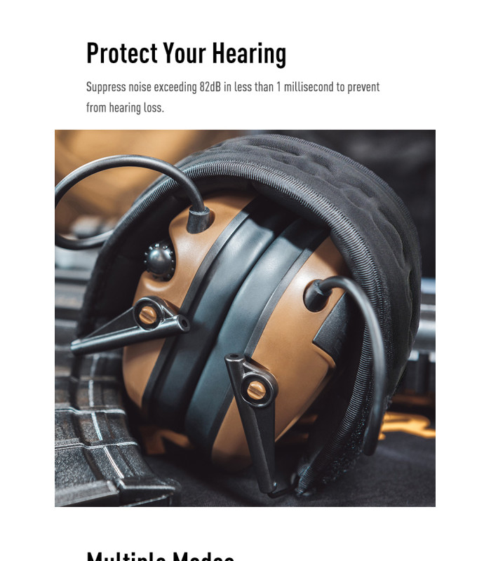 Ωτοασπίδες Ηλεκτρονικές EARMOR M300T-BK, Μαύρη