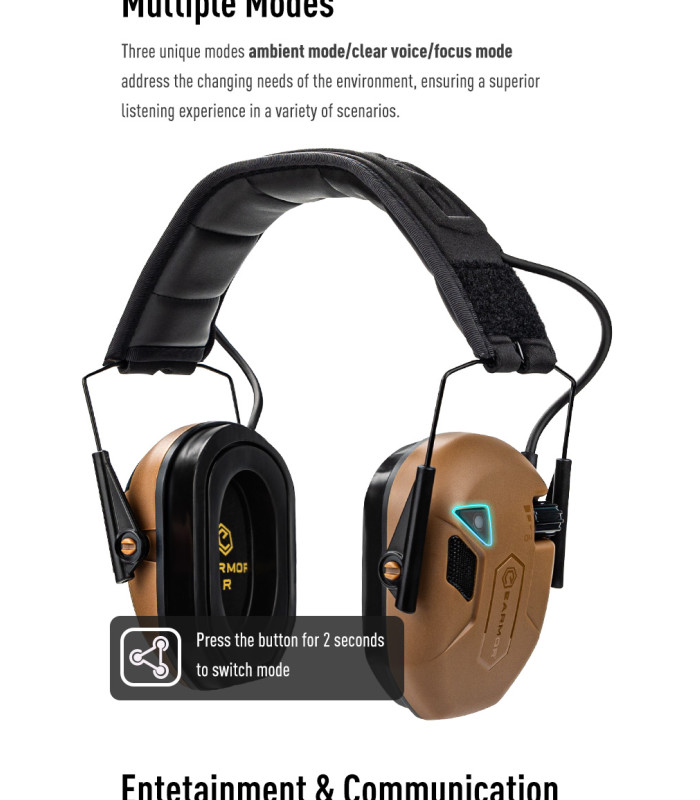 Ωτοασπίδες Ηλεκτρονικές EARMOR M300T-BK, Μαύρη