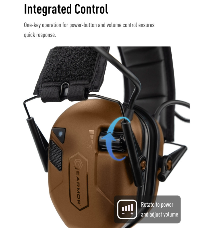 Ωτοασπίδες Ηλεκτρονικές EARMOR M300T-BK, Μαύρη