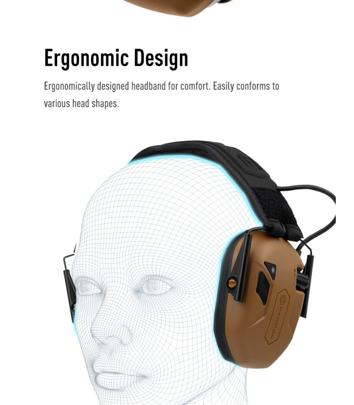 Ωτοασπίδες Ηλεκτρονικές EARMOR M300T-BK, Μαύρη