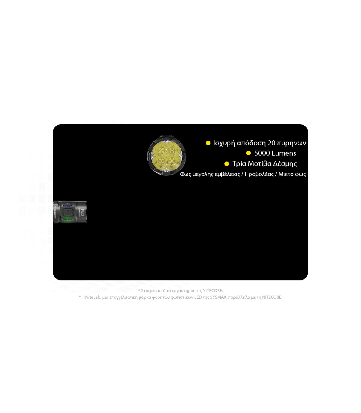 ΦΑΚΟΣ LED NITECORE PRECISE P17ix, Tactical Lumin Sield, Strobe ready, 5000lm